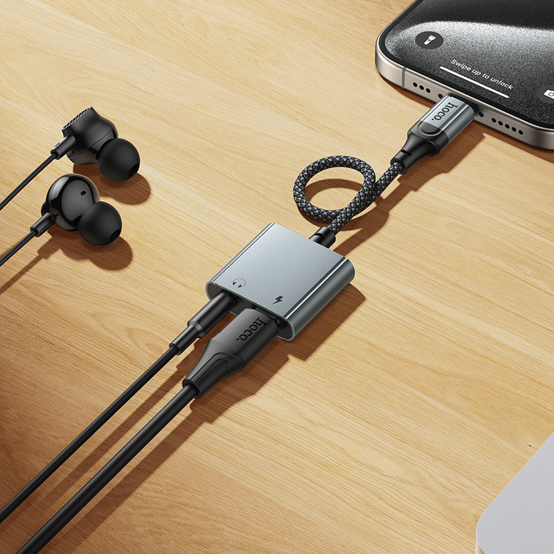 Hoco USB-C to USB-C and AUX 3.5 UPA34 - Metal Gray